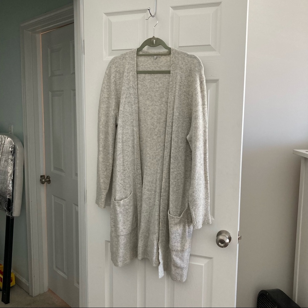 Madewell Longline Open Front Cardigan, Grey, Size Med